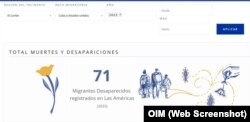 Total de muertes y desapariciones de enero a junio de 2023 en la ruta del Caribe Cuba-EEUU. (Captura de imagen/OIM)