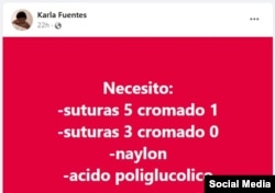 Post en grupo de Facebook Farmacia para Cuba.