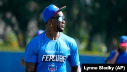 El bateador cubano Jorge Soler durante un entrenamiento con la Federación Profesional Cubana de Béisbol (FEPCUBE). (AP/Lynne Sladky)