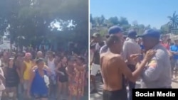 Videos en redes sociales muestran la multitudinaria manifestación en la Carretera del Morro, próxima a varios de los barios más pobres de Santiago de Cuba. 