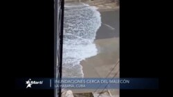 Inundaciones en los alrededores del Malecón de La Habana