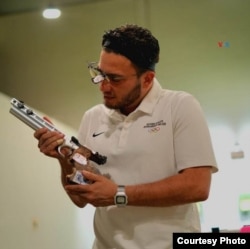 Edilio Centeno Nieves, en un momento de su entrenamiento de cara a las Olimpiadas París 2024. Foto Cortesía del entrevistado.