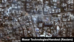 Una imagen satelital muestra el hospital Al-Shifa, en medio del conflicto entre Israel y Hamás, en Gaza, el 11 de noviembre de 2023. (Maxar Technologies/Handout vía REUTERS)