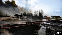 Vista del área destruida por el incendio de los tanques de petróleo en Matanzas.