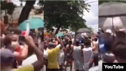 La protesta en Santiago de Cuba el 11 de julio de 2021.