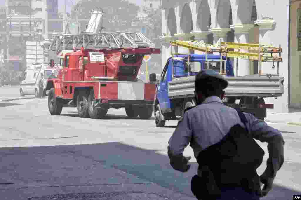 Explosión en el hotel Saratoga de La Habana.