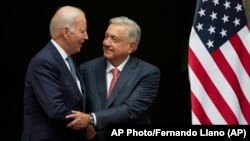 Andrés Manuel López Obrador y Joe Biden en el Palacio Nacional de Ciudad México, el 9 de enero de 2023. 