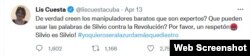 Cuesta pide un "respetón" por su admirado cantautor Silvio Rodríguez.