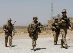 Tropas estadounidenses patrullan en una base del Ejército Nacional Afgano en la provincia de Logar, Afganistán, el 7 de agosto de 2018. Foto Archivo: REUTERS/Omar Sobhani.