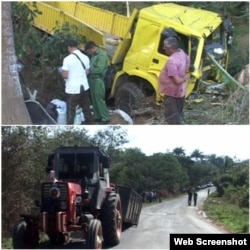 Accidente en la zona de La Sierrita, en Cienfuegos. (Foto: 5 de septiembre)