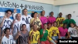 Activistas de UNPACU en huelga de hambre en protesta contra el referendo constitucional del 24 de febrero en Cuba.