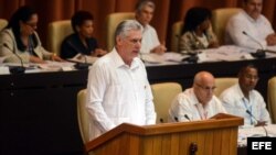 Miguel Díaz-Canel durante el debate parlamentario para "reformar" la Constitución cubana. 