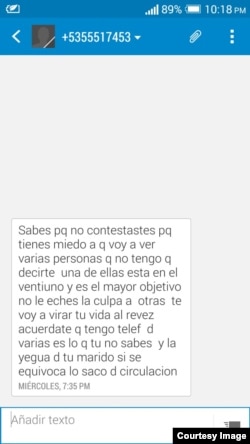 Copia del mensaje de texto.