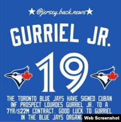 Lourdes Gurriel, número 19 de los Azulejos.