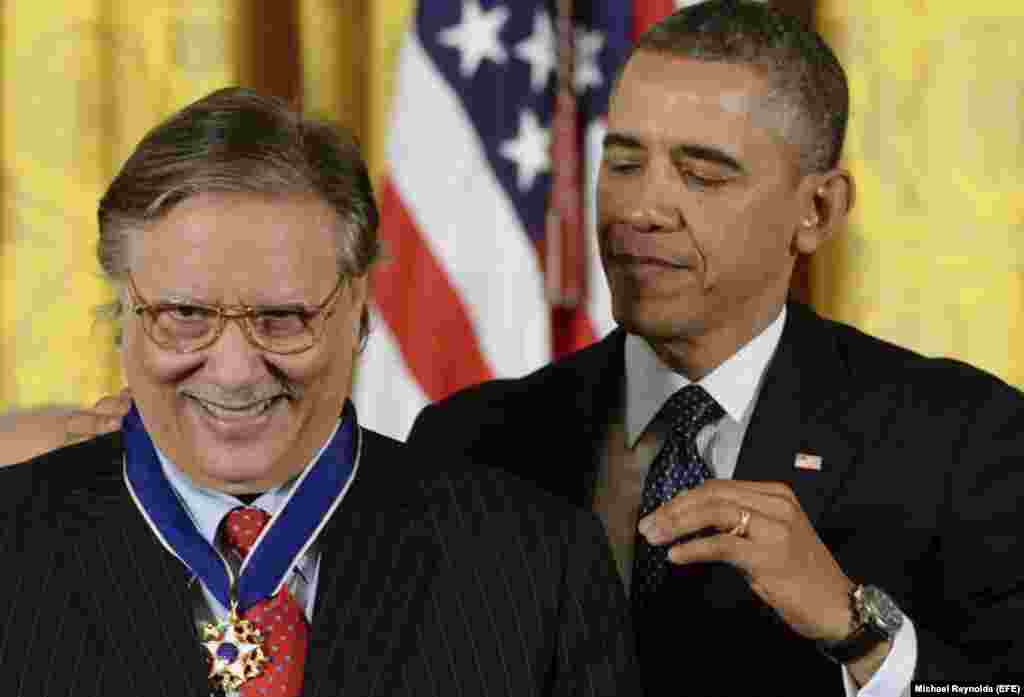 Arturo Sandoval y el presidente estadounidense Barack Obama