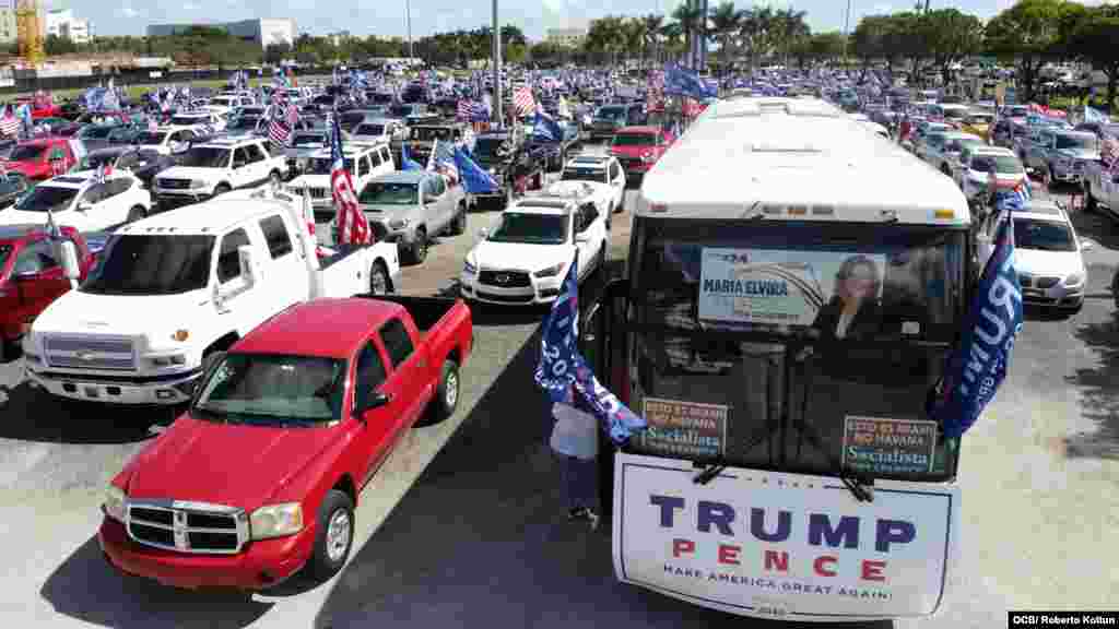 Caravana de apoyo a la reelecci&#243;n del Presidente Donald Trump en Miami.