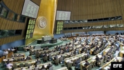 Asamblea General de la ONU durante una sesión donde trataron el tema del embargo a Cuba