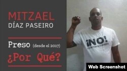 Mizael Díaz Paseiro /Póster de la Campaña #PresosPorque del Departamento de Estado de EEUU en 2018.