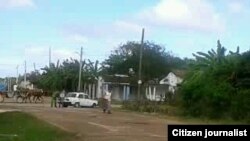 Vista de la esquina donde se encuentra la vivienda de Antúnez en Placetas.