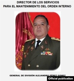 General de división de la Guardia Nacional Bolivariana, Alejandro Pérez Gámez, uno de los arrestados.