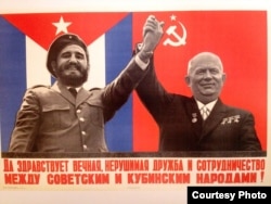 Cartel de solidaridad entre Castro y Jruschov