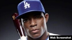 Yasiel Puig, jardinero derecho de los Dodgers.