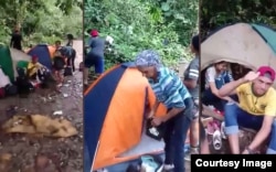 Acamparon a orillas del río Darién, en el corazón de la selva más inhóspita.