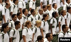 Una graduación de médicos cubanos.