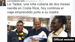 Presidente de Costa Rica despidió el viernes pasado al penúltimo grupo de migrantes cubanos.