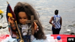 Procesión de la Virgen de Regla, que se sincretiza con Yemayá (diosa de las aguas en la religión Yoruba) en los cultos afrocubanos, en La Habana (Cuba)