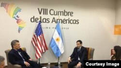 Rubio con el presidente argentino Mauricio Macri.