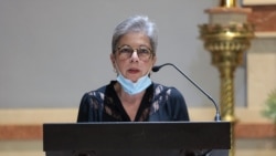 Ofelia Acevedo, viuda de Oswaldo Payá, en la iglesia St. Raymond, Miami.