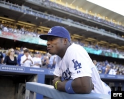 El jugador Yasiel Puig de los Dodgers de Los Ángeles.