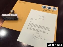 Carta de Obama para Ileana Yarza.