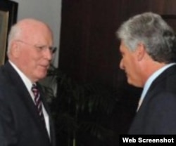 Patrick Leahy de visita en Cuba junto a Miguel Díaz-Canel Junio de 2015