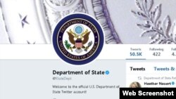 Departamento de Estado de Estados Unidos. Cuenta de Twitter.