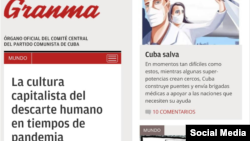 La prensa oficialista de la isla sobre el COVID19