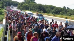 Caravana de migrantes en Chiapas, México, el 24 de octubre de 2021. (REUTERS/Jose Torres).