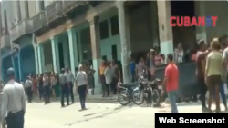 Imagen de una protesta en La Habana luego del paso de Irma.