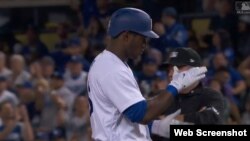 El jardinero derecho de los Dodgers, Yasiel Puig.