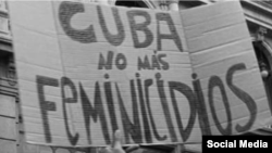 Protesta por violencia de género en Cuba.