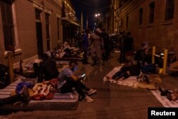 Inmigrantes venezolanos acampados en El Paso, Texas. REUTERS/Paul Ratje