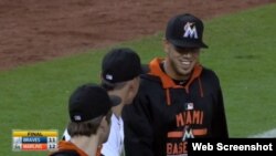 José Fernández sonríe tras lograr la hazaña.