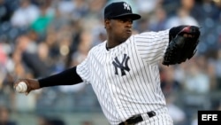 El lanzador de los Yankees de Nueva York Luis Severino.