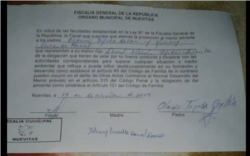 Documento de la Fiscalía.