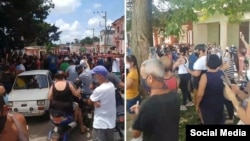 Multitudinaria protesta en San Antonio de los Baños, Cuba. 