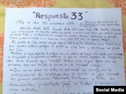 La carta escrita por el grafitero El Sexto en la prisión de Valle Grande.