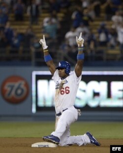 Yasiel Puig, de los Dodgers de Los Ángeles.