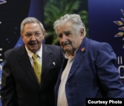 Raúl Castro y José Mujica durante la II Cumbre de la CELAC en La Habana