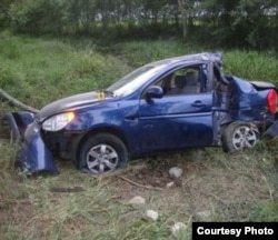 Así quedó el Hyundai Accent rentado donde viajaban Oswaldo Payá y Harold Cepero